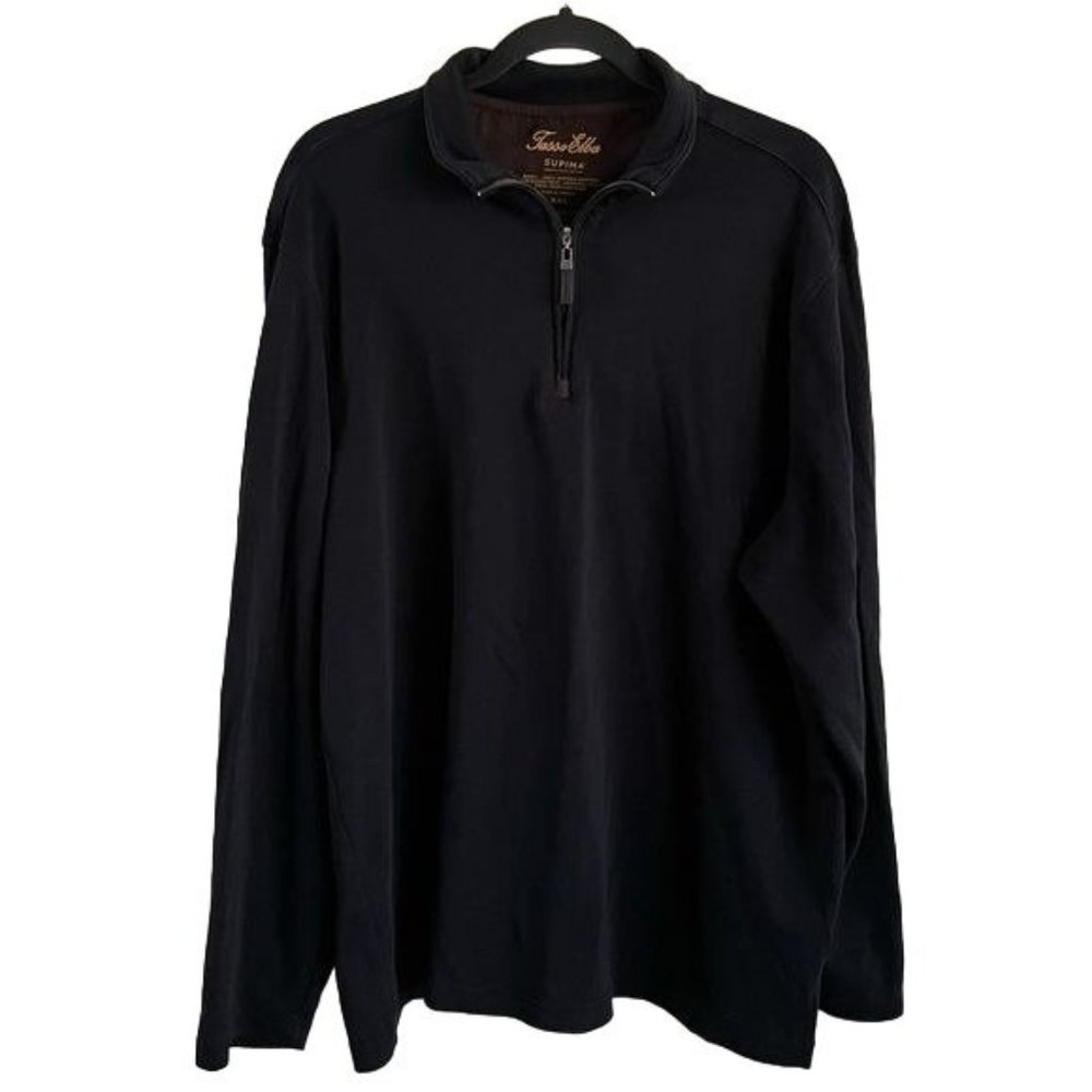 Tasso Elba 100% Supima Cotton 1/4 Zip Pullover, Sz XXL